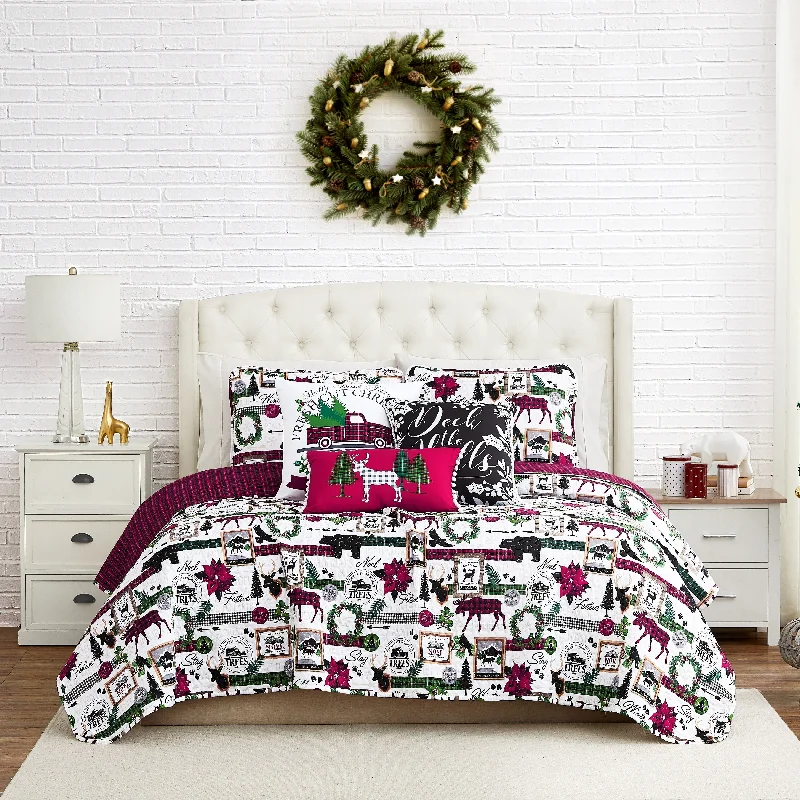 Merry Town Christmas Oversized 6-piece Quilt Set