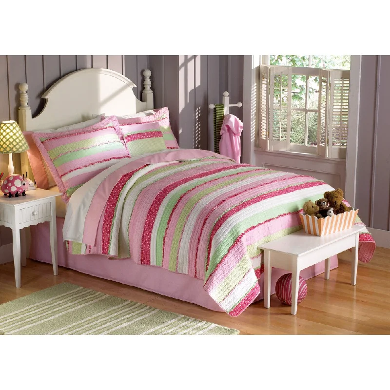 My World Anna's Ruffles Pink 3-piece Quilt Set