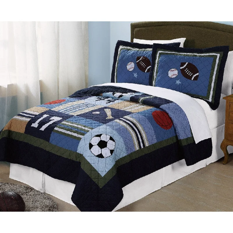 My World Blue All-State 3-piece Quilt Set