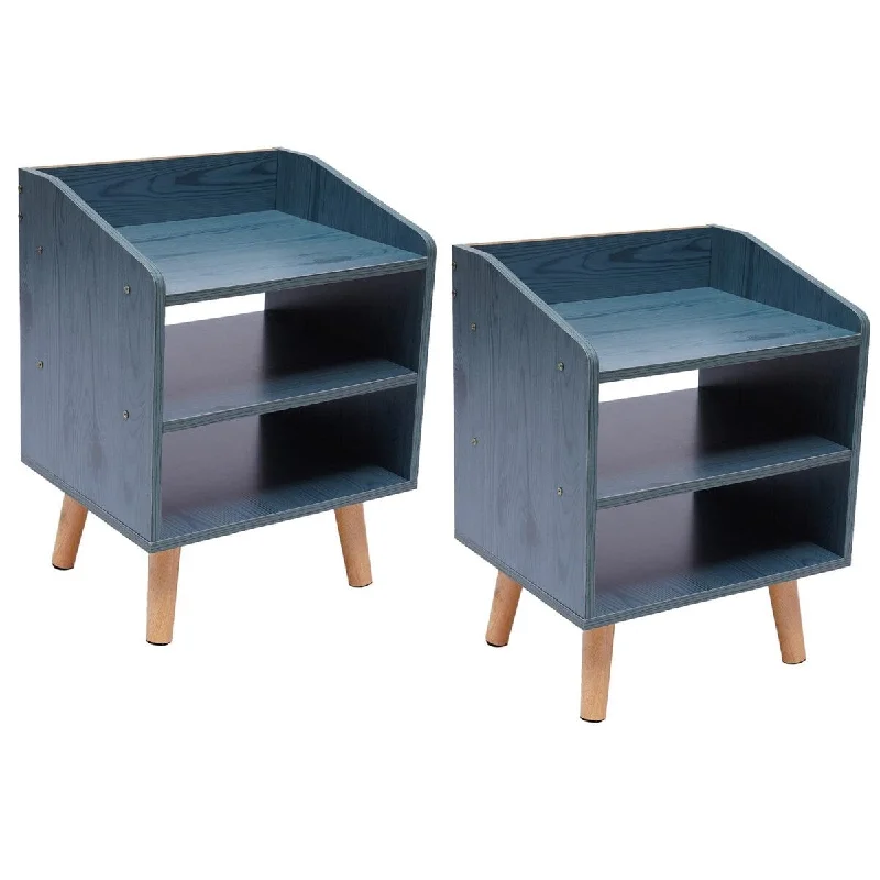 Nightstand Set of 2 End Side Table with Storage Drawer - Fashion Modern Assemble Storage Cabinet Bedroom Bedside Table -