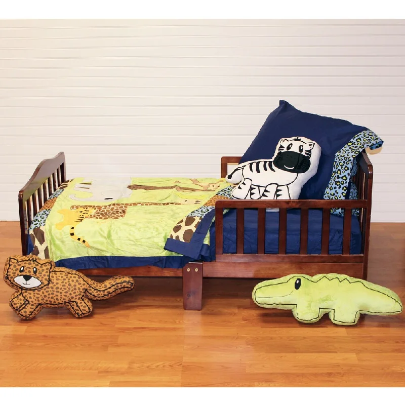 One Grace Place Boy's Jazzie Jungle Toddler 4-piece Quilt Set