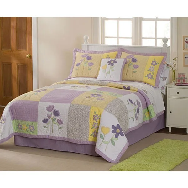 Patch of Flowers 3-piece Quilt Set - Multi