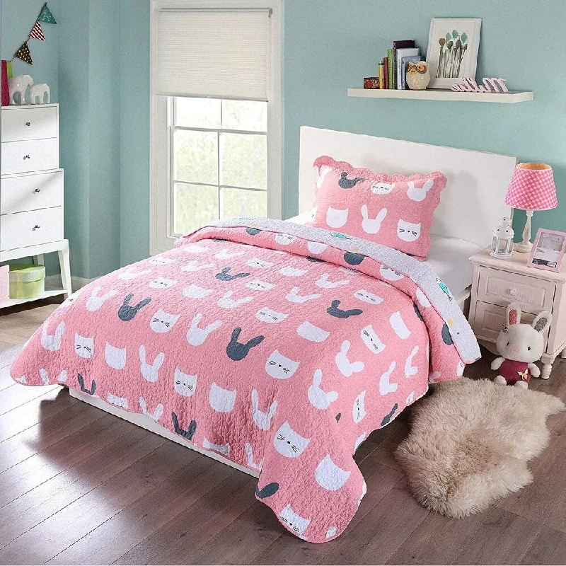 Porch & Den Emily Kitty Kids Quilt Set