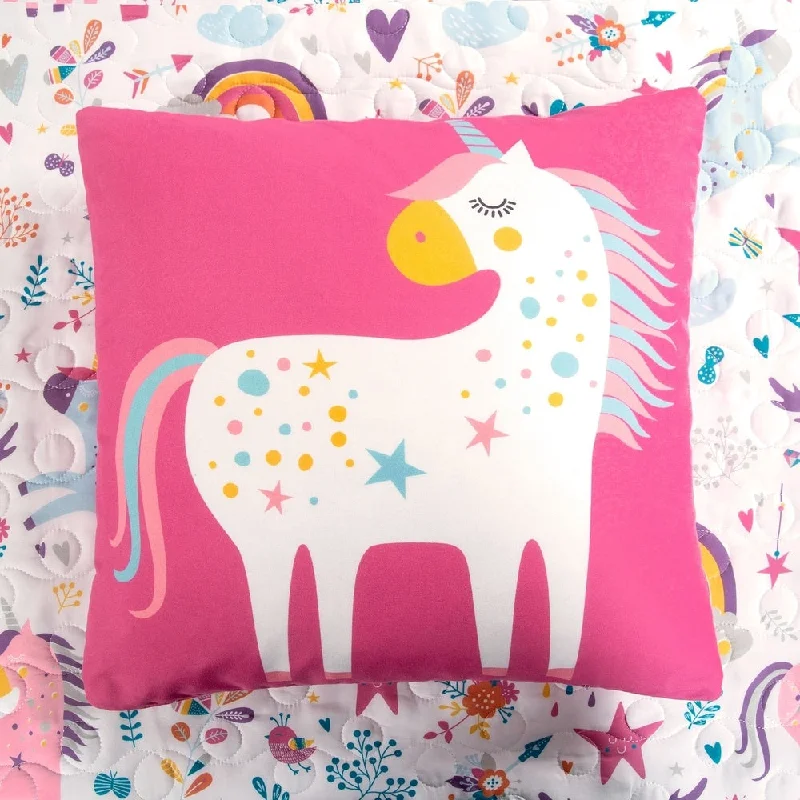 Porch & Den Marguerite Unicorn/ Heart Pattern Quilt Set