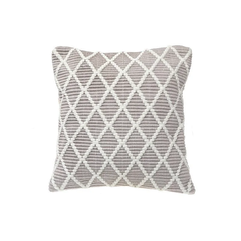 Ribbed Diamond Cushion (Taupe) - Set of 2