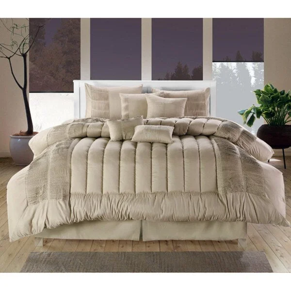 Sevilla Beige 12-piece Bed in a Bag with Sheet Set