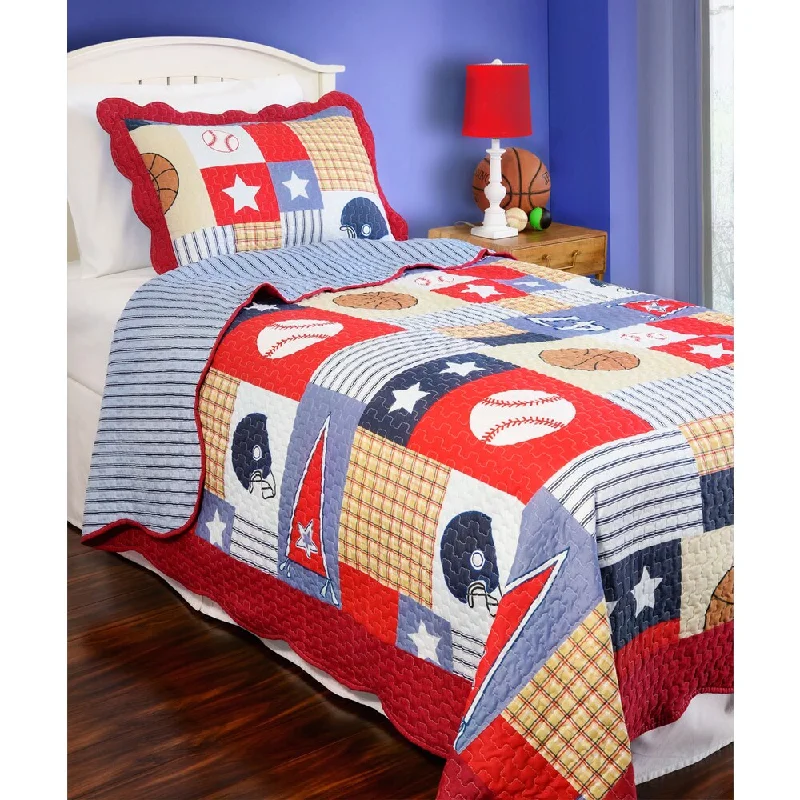 Slumber Shop Sports Arena Reversible 3-piece Quilt Set