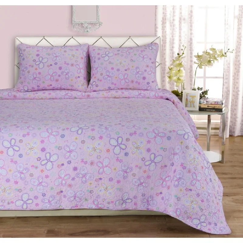 Superior Amy Butterfly Cotton Quilt Set