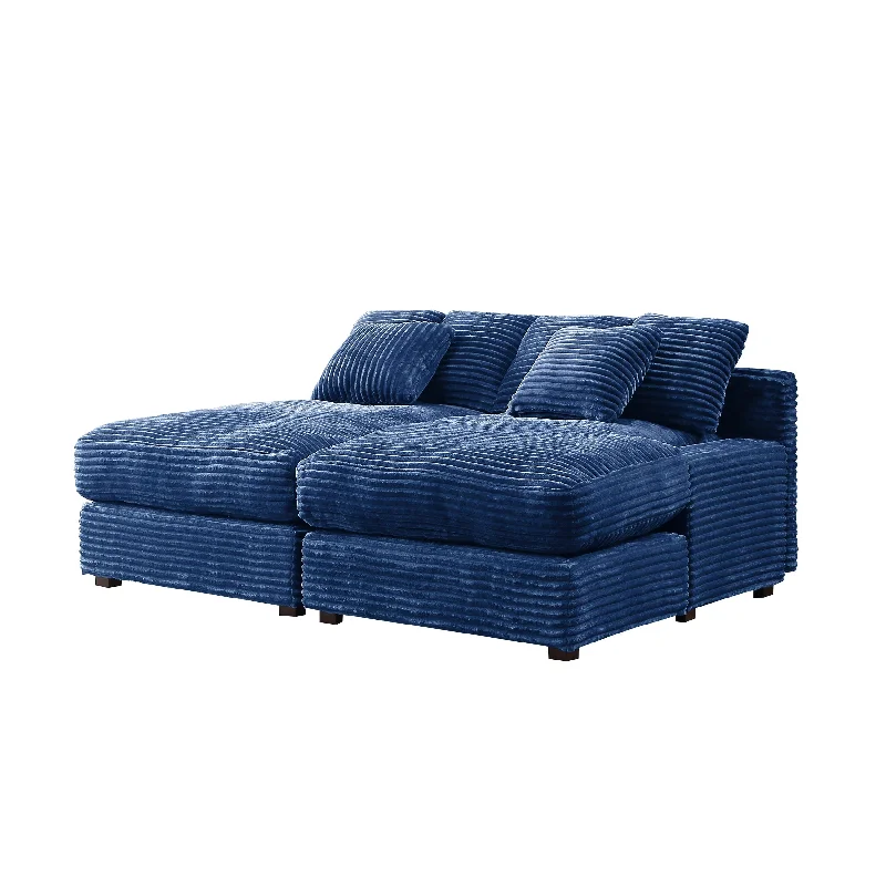 Twins Daybed Chaise Longue Couch Navy Blue Sleeper Loveseat Sofa Bed