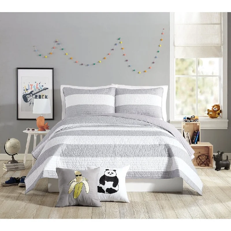 Urban Playground Lavelle Grey/White Quilt Set