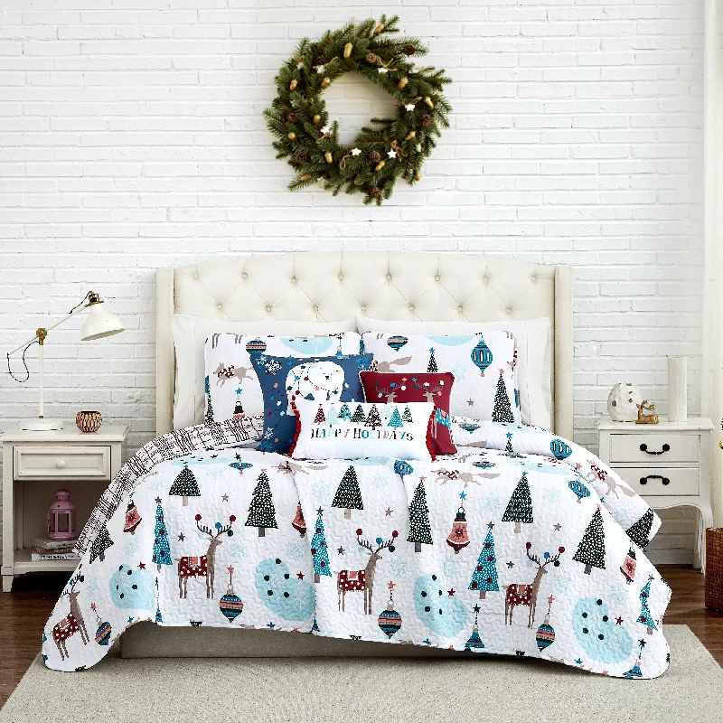 Winter Wonderland Oversized Reversable 6-Piece Quilt Set