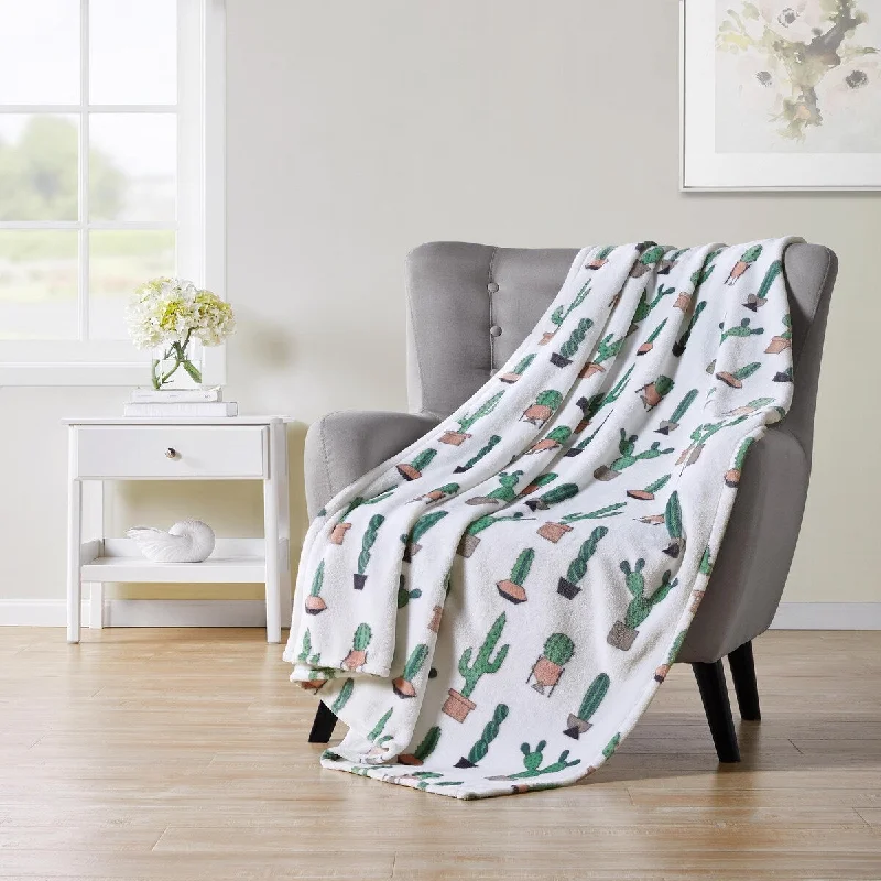 Cactus Plush Throw 50" x 70"