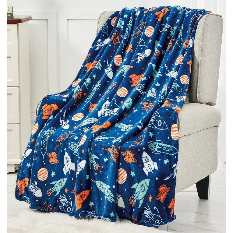 Décor&More Rock Man Microplush Throw Blanket (50 in x 60 in) - Space Odyssy