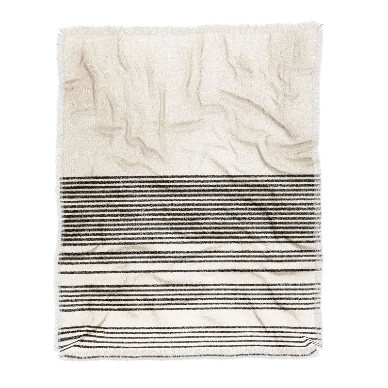 Kierkegaard Design Studio Organic Stripes Minimalist Black Made To Order Throw Blanket