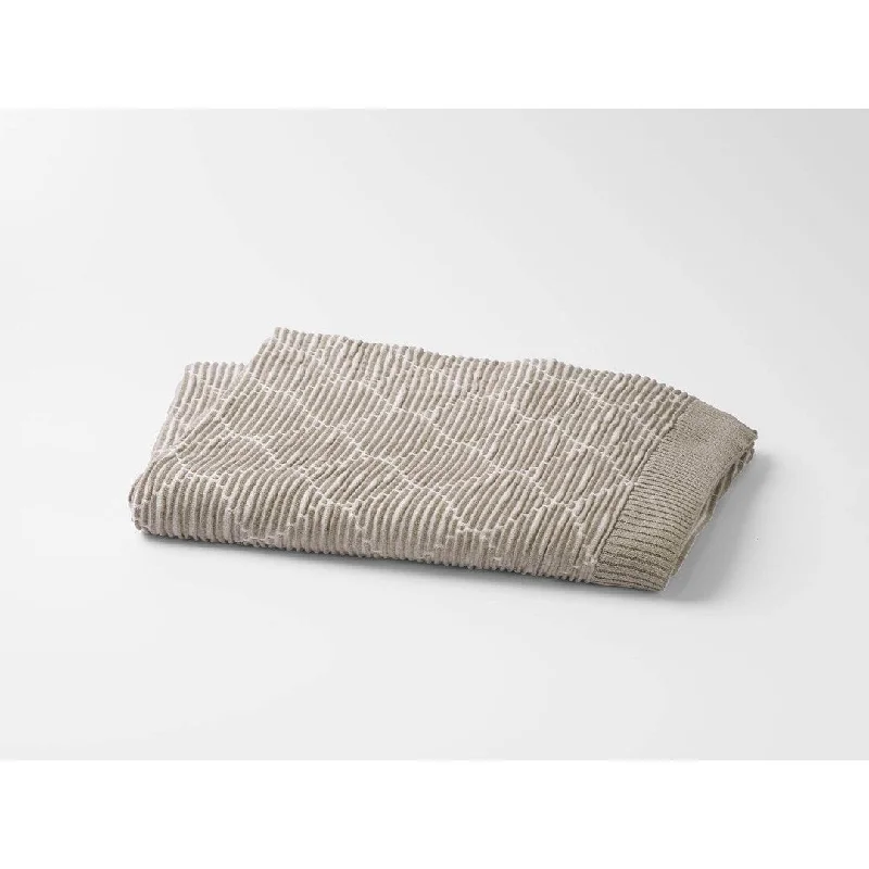 Lux Tex Taupe 0rganic Cotton Knit Throw Blanket