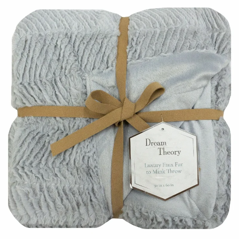 Luxury Gray Mist Faux Mink Throw Blanket