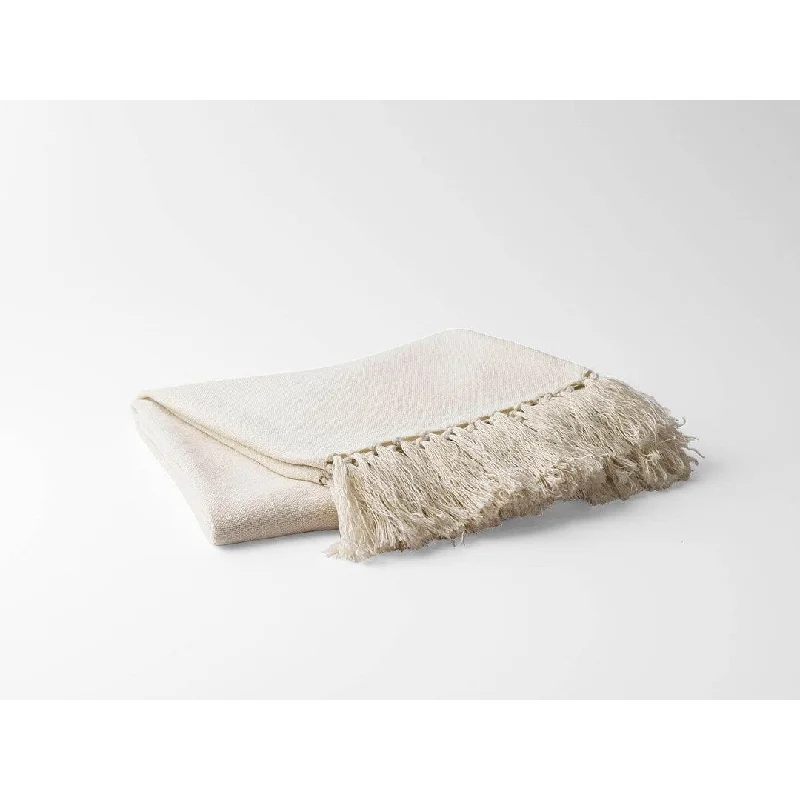 Luxury Ivory Finely Spun Flax Linen Throw Blanket