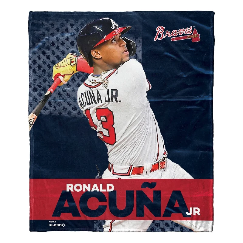 MLB Player Atlanta Braves Ronald Acuma Jr. Silk Touch Throw Blanket