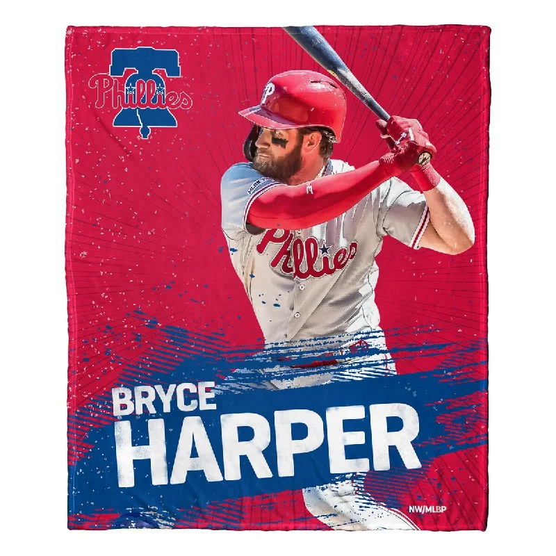 MLB Player Philadelphia Phillies Bryce Harper Silk Touch Throw Blanket