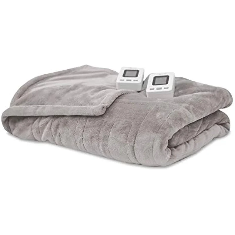 SensorPedic Heated Electric Blanket with SensorSafe, King, Soft Grey