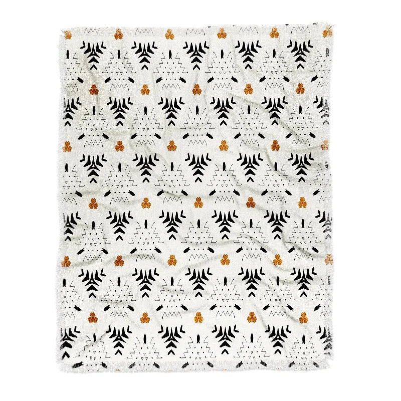 Sheila Wenzel-Ganny Black Ink Western Geo Made To Order Throw Blanket