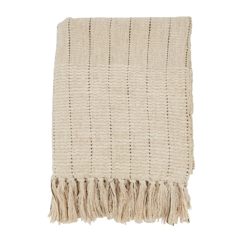 Striped Haven Fringe Throw Blanket