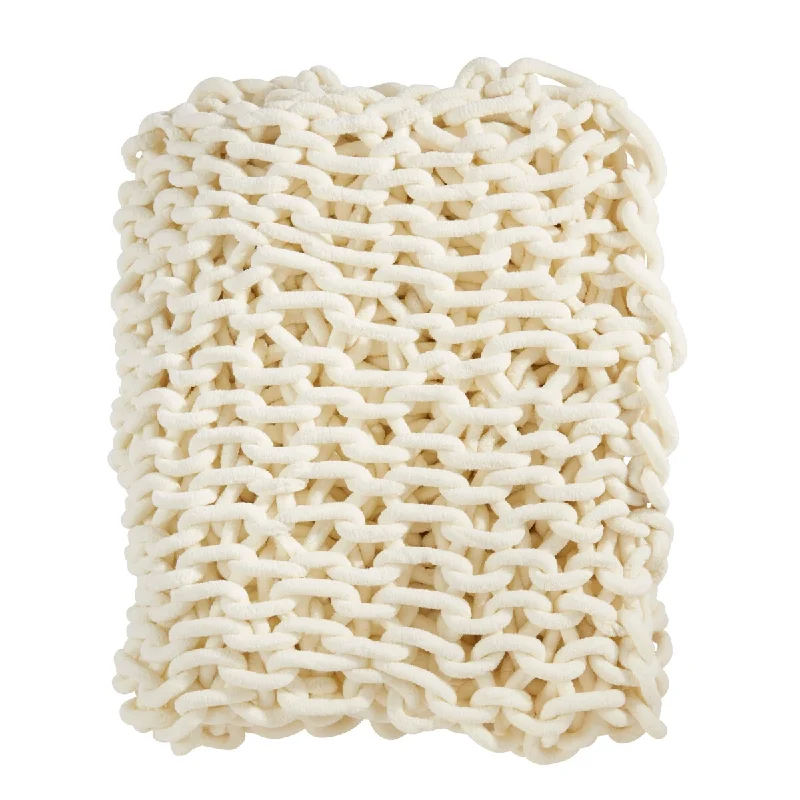 Textured Chunky Knit Cozy Throw