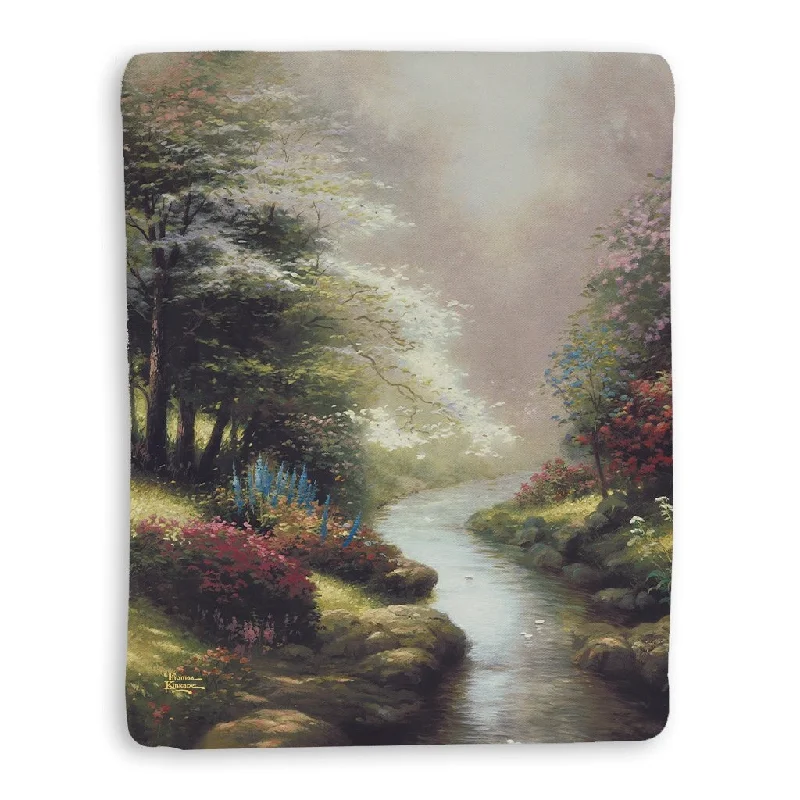 Thomas Kinkade Petals of Hope Sherpa Throw Blanket By Laural Home