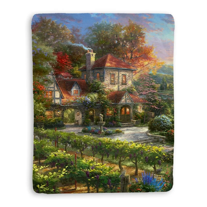 Thomas Kinkade Wine Country Living Sherpa Throw Blanket By Laural Home