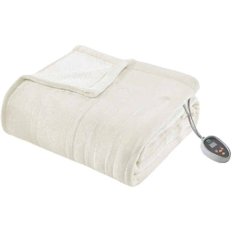 Ultra Soft Reverse to Sherpa Auto Shut Off Electric Blanket with Two 20 Heat Level Setting Controllers and Bonus Automatic Timer